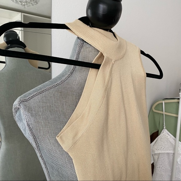 Princess Polly cream knit asymmetrical top - Picture 8 of 10